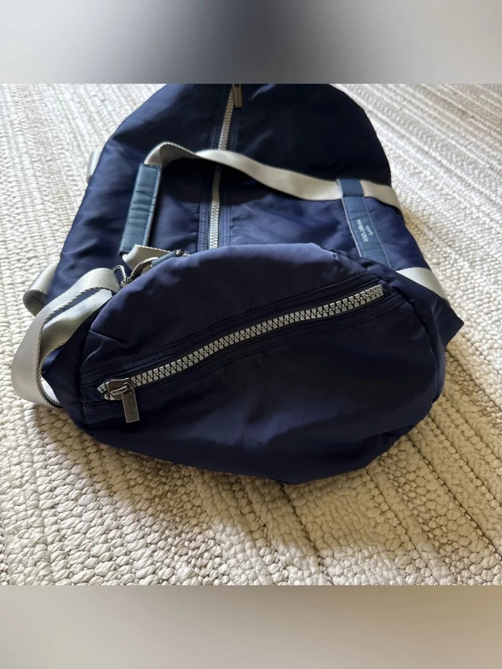 Dolce & Gabbana Navy Blue Medium Sz Heavy Nylon Duffle Bag Large Zipper